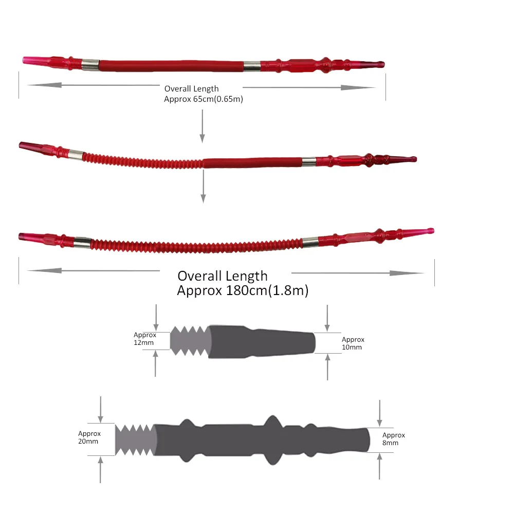 SY 1set Retractable Shisha Hookah Hose Nargile Tube Chicha Narguile Smoking Accessories Longest Size 180cm Vattenpipa Cachimbas