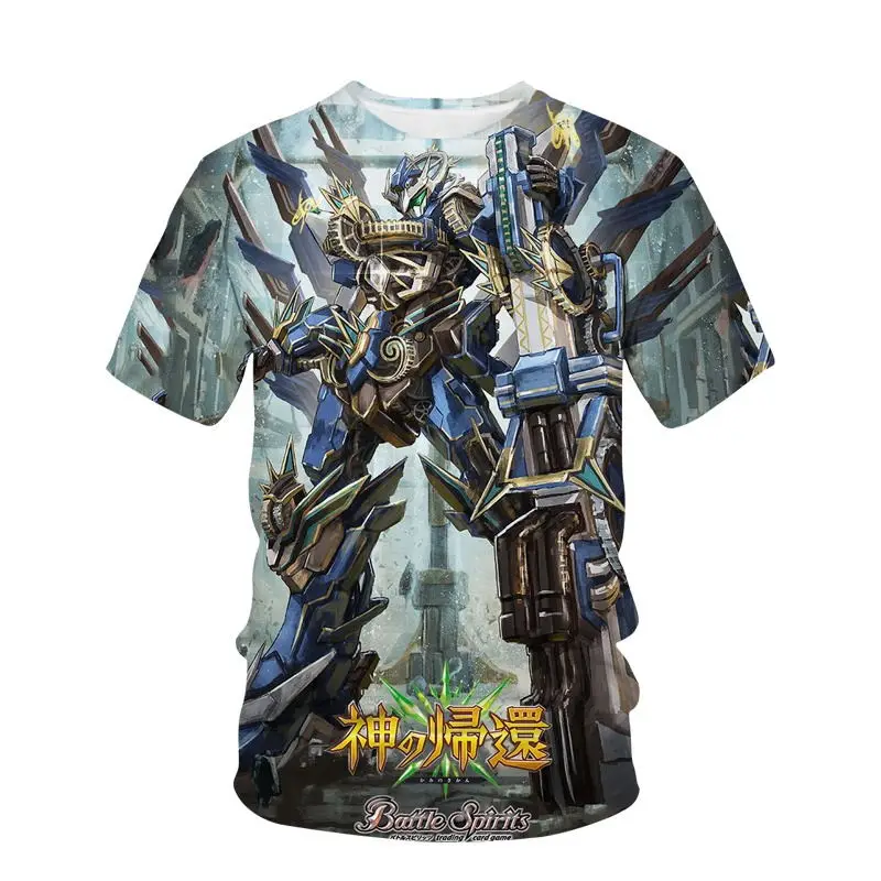 Summer Mobile Suit Gundam T Shirts Boys Girls Fashion Mens Womens Kids 3D Printed T Shirts Short Sleeves Casual Tops Clothing