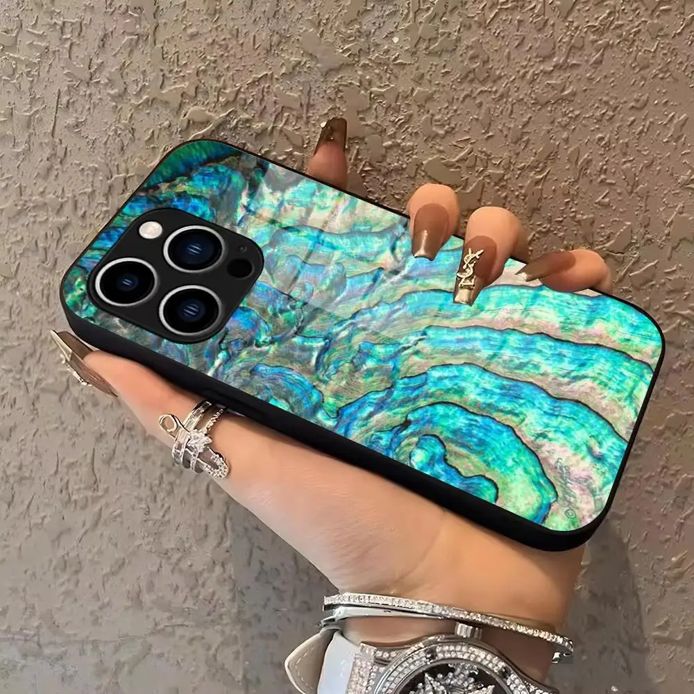 

Abalone Phone Case For IPhone 17 16 15 Pro Max 14 13 12 Mini Plus Samsung S25 Glass phone case