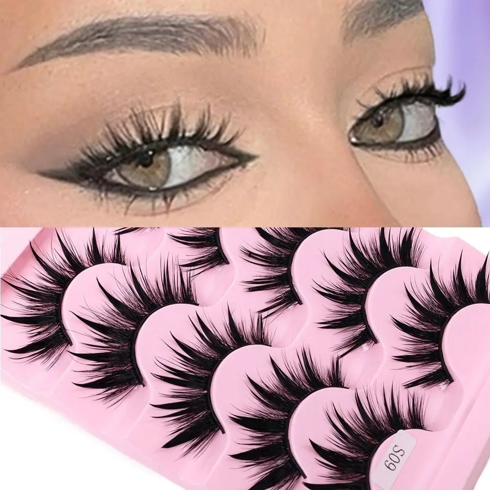 Wispy Fluffy False Eyelashes Soft Band Thick Long 3D Faux Mink Eyelashes Handmade Craft Reusable Eye Makeup Tools