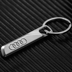 3D Car Shape Metal Rope Car Badge Keychain Decoration for Audi A3 A4 A5 A6 A7 Q2 Q3 Q5 Q7 TT TTS Sline RS4 RS6 B5 8V 8P