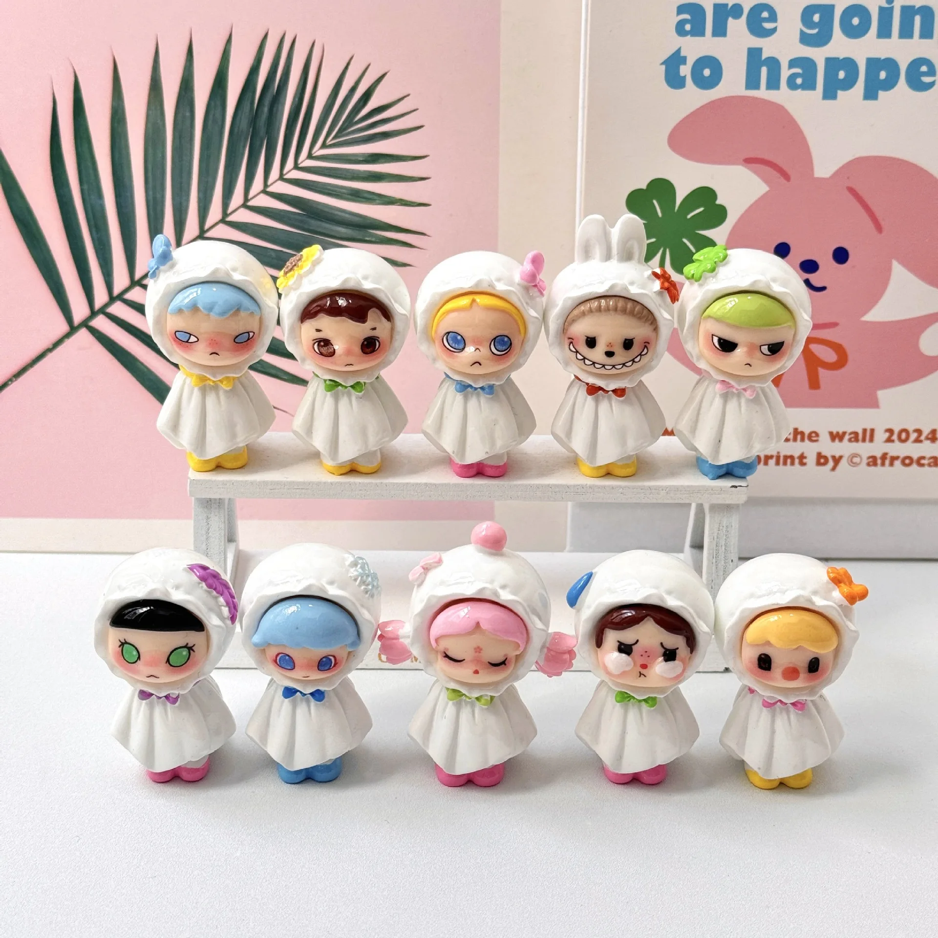 

5/10 pieces of cute Labubu ornaments, DIY decorative pendants, desktop Kawaii doll decorations, toys and gifts