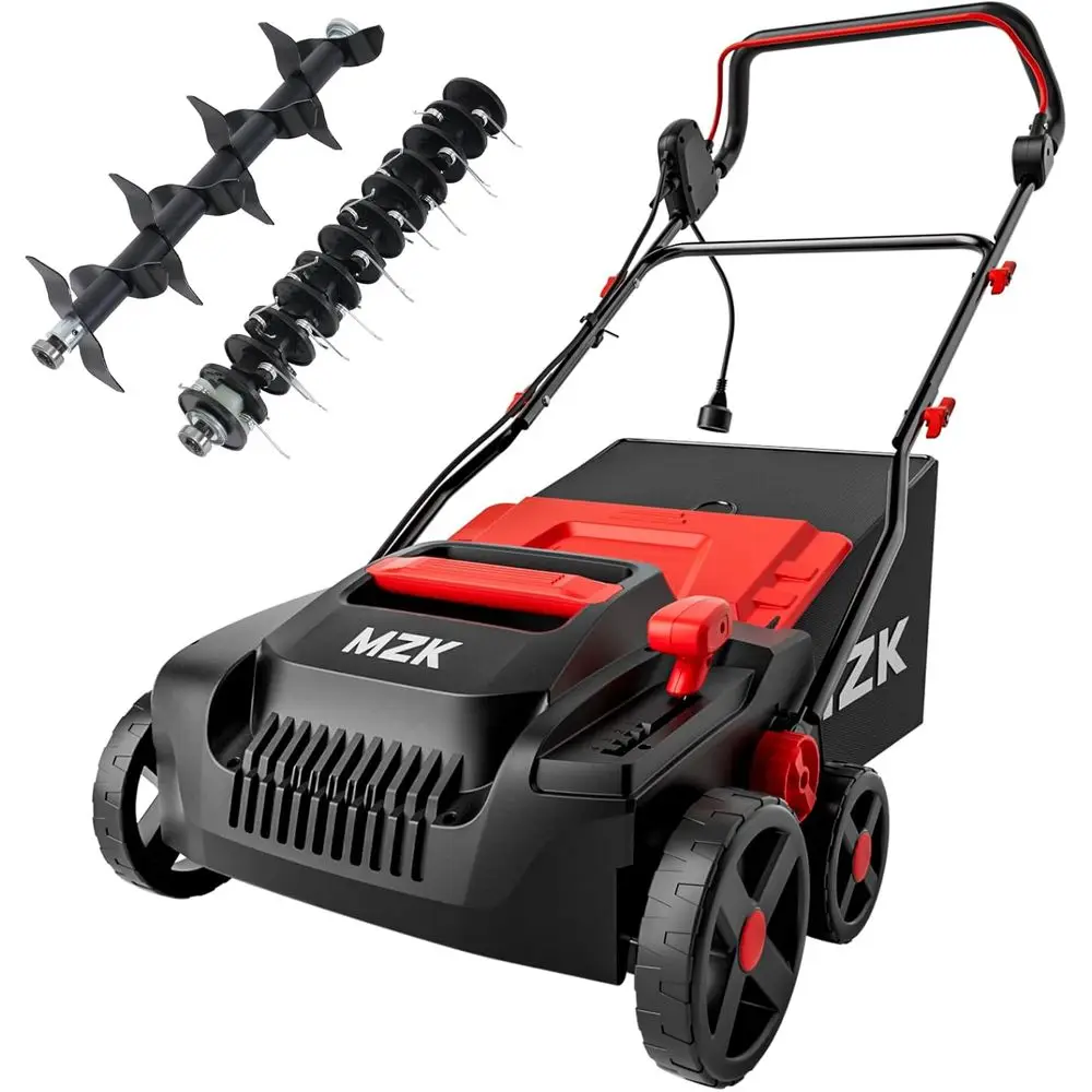 

15-дюймовая электрическая газонокосилка 2-в-1 с отсоединяемой регулировкой высоты в 5 положениях и травосборником на 12 галлонов