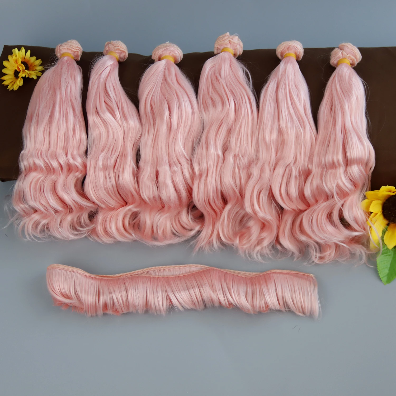 Doll Hair curls Wigs Handmade Doll Bang Hair Wigs Making DIY Accessories ,7 pieces Of Milk Silk Combination Free Shipping