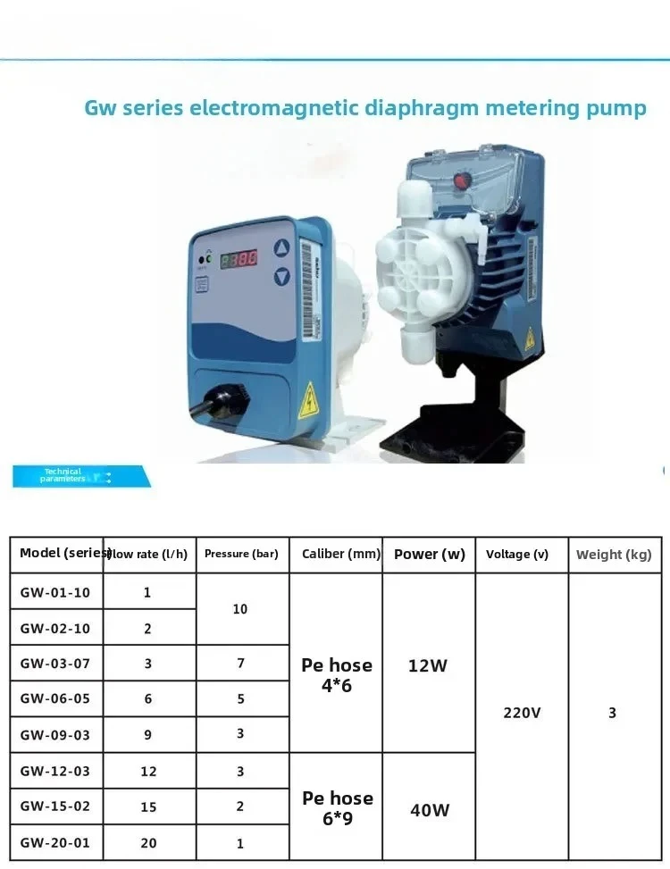 Mechanical diaphragm metering pump Sewage treatment Electromagnetic diaphragm dosing pump