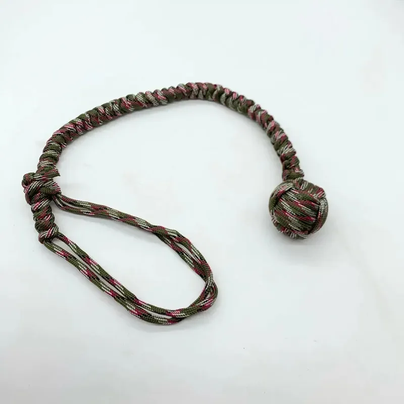 Pulsera de látigo de puño de mono DIY, cuerda de autodefensa EDC para exteriores, bola de acero, rompeventanas rotas, herramientas de llavero de