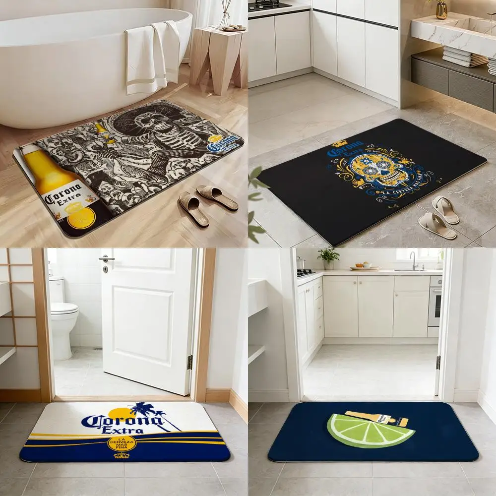 Alcohol C-Corona Floor Mat Non-slip Quick-dry Diatomaceous Earth Bath Mat, Absorbent Doormat