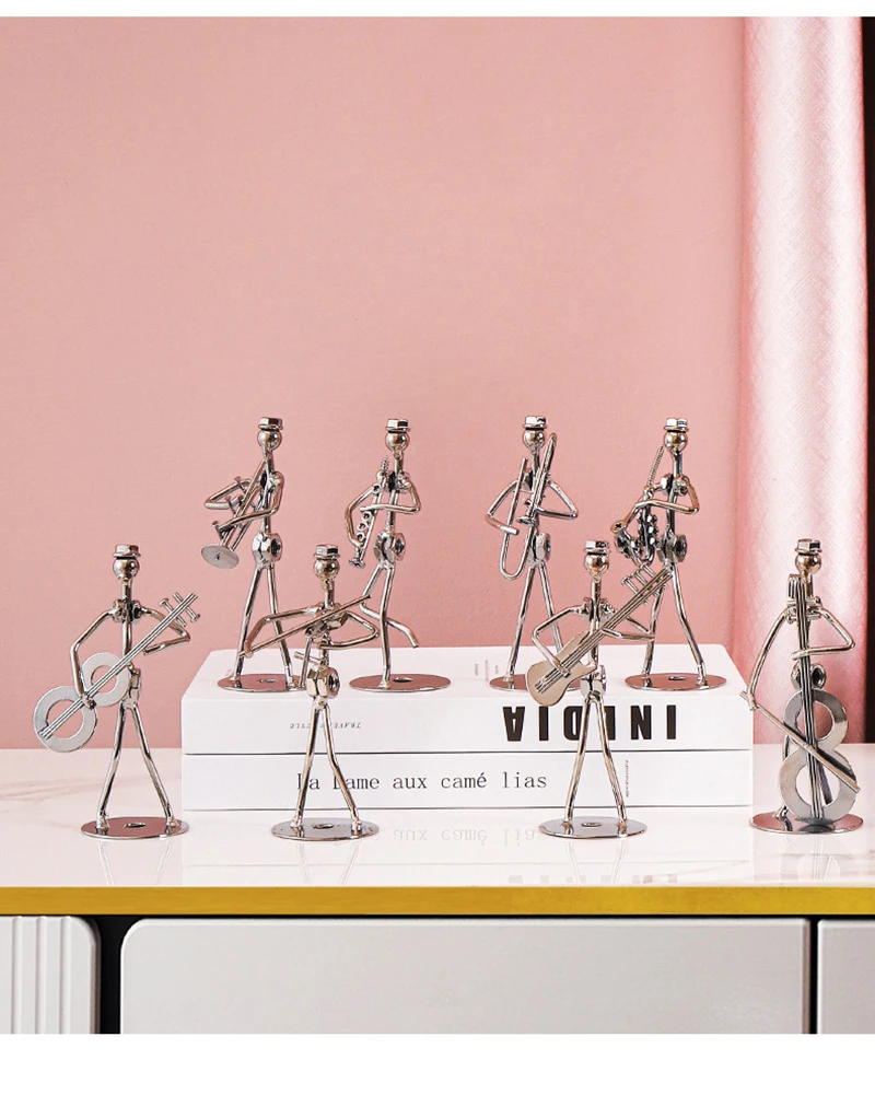 Retro Eisenkunst-Bandornament Metall Galvanisiert Mini Musik Minimalistische Gitarre Violine Dekoration Handarbeit Klassisches Geschenk – Detail 7