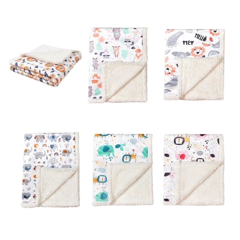 Baby Blanket Autumn Winter Printed Swaddles Wrap Towel Soft Comfortable Quilt Enjoy Warmth for 0 to  3 Years Infants