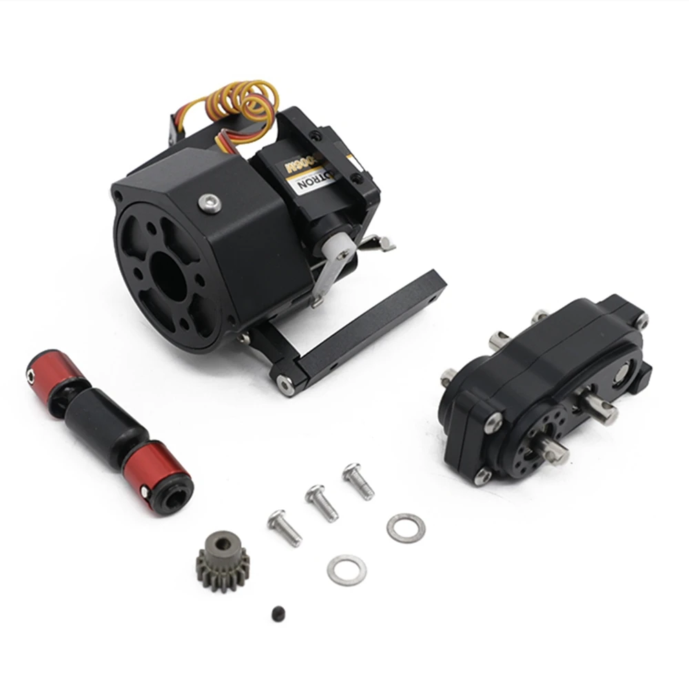 Front Motor Prefixal Shiftable Gearbox Transfer Case Set for 1/10 RC Crawler Car Axial SCX10 & SCX10 II Upgrade Parts,1