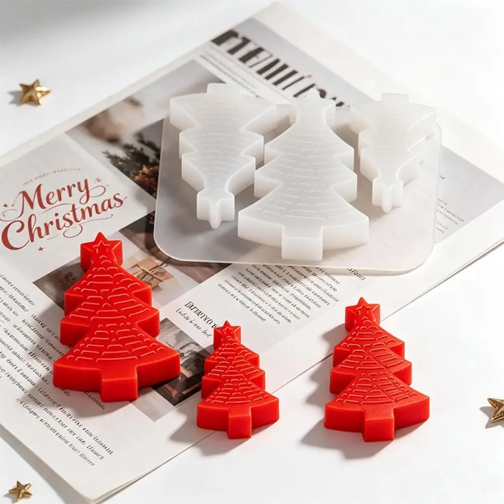 Food Grade Christmas Tree Silicone Mold Reusable Heat Resistant DIY Candle Mold Handmade Flexible Chocolate Muffin Mold