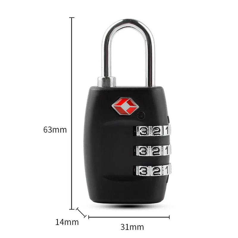 TSA Approved Locks For Luggage Bag Suit Case Lockers Gym 3 Digit Combination Padlock Codes Travel Must Haves Essentials