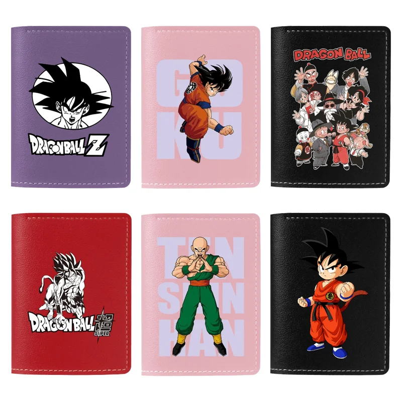 

Женский кошелек Dragon Ball, модный складной короткий кошелек из искусственной кожи с героями мультфильмов, студенческий держатель для ключей, кошелек для хранения, сумка для хранения, подарки