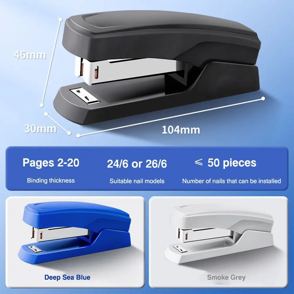 Use 24/6 Staples Stapler Color Mini Portable Long Stapler Effortless Labor-saving Heavy Duty Stapler Bookbinding Supplies