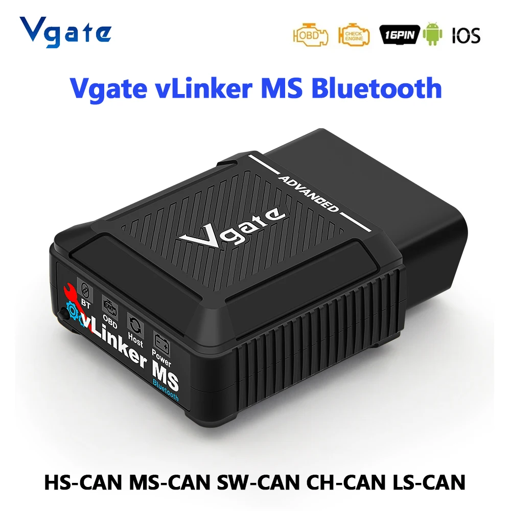 

Vgate vLinker MS Bluetooth V2.3 ELM327 OBDII сканер для iOS Android HS-CAN MS-CAN SW-CAN CH-CAN LS-CAN OBD2 автомобильный диагностический инструмент