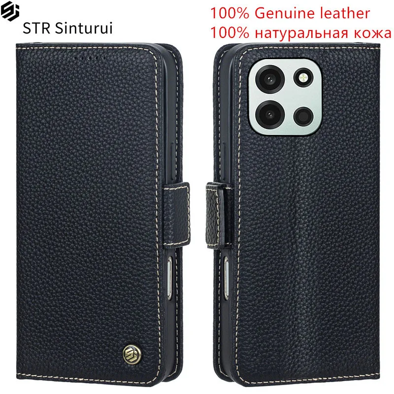 

STR 100% Genuine lychee grain leather Magnetic skin card Slot Wallet Cover For OnePlus Turbo 6 6V Flip shockproof phone Case