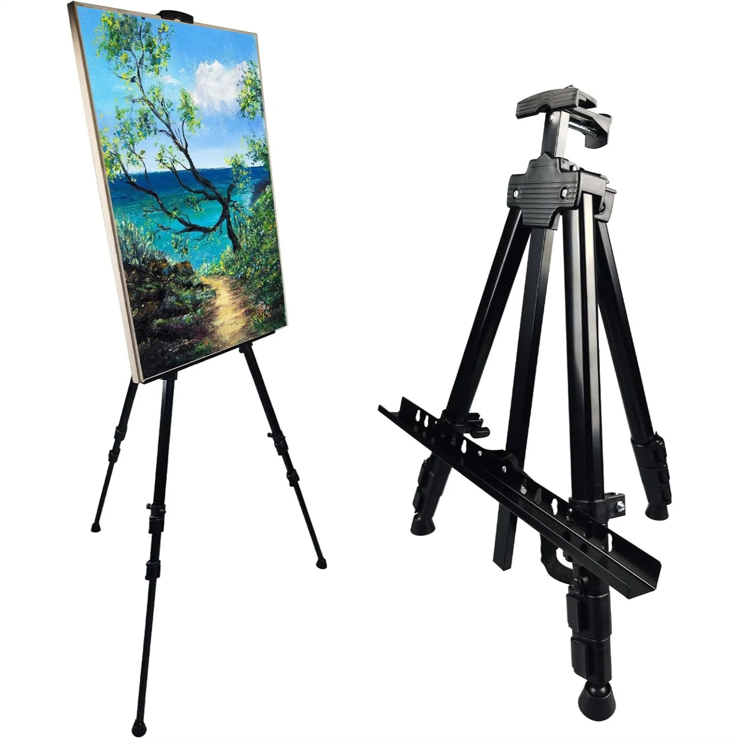 

Adjustable Metal Easel Stand for Painting Canvases 17-66 Inch with Carry Bag for Table-Top Floor Displaying and Wedding Signs