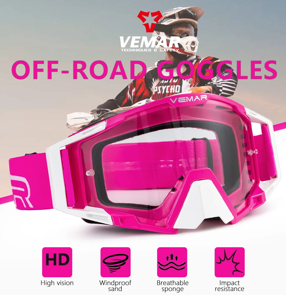 

Orange Off-road Helmet Motorcycle Goggles MX Outdoor Sports Motorbike Windproof Dust-proof Goggles Riding High Definition Lenses