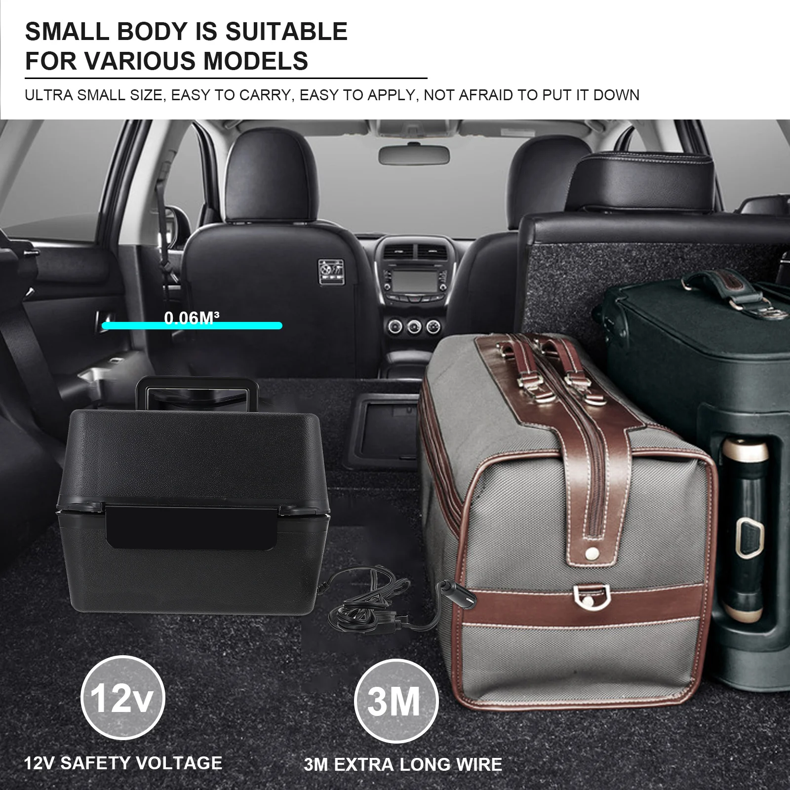 

12 V Heater Vehicle-Mounted Heating Furnace 12V Electric Stove Car Stainless Steel Portable Black