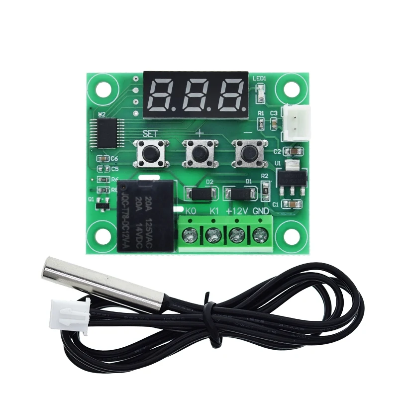 TZT W1209 Blue/Red light DC 12V heat cool temp thermostat temperature control switch temperature controller thermometer thermo image 5