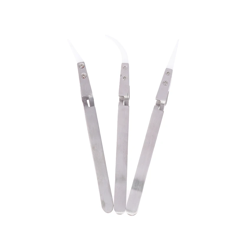 Stainless Steel Ceramic Straight Tip Electronic Soldering Tweezer Anti-Static Reverse Acid-Resistant Precision Ceramic Tweezer!