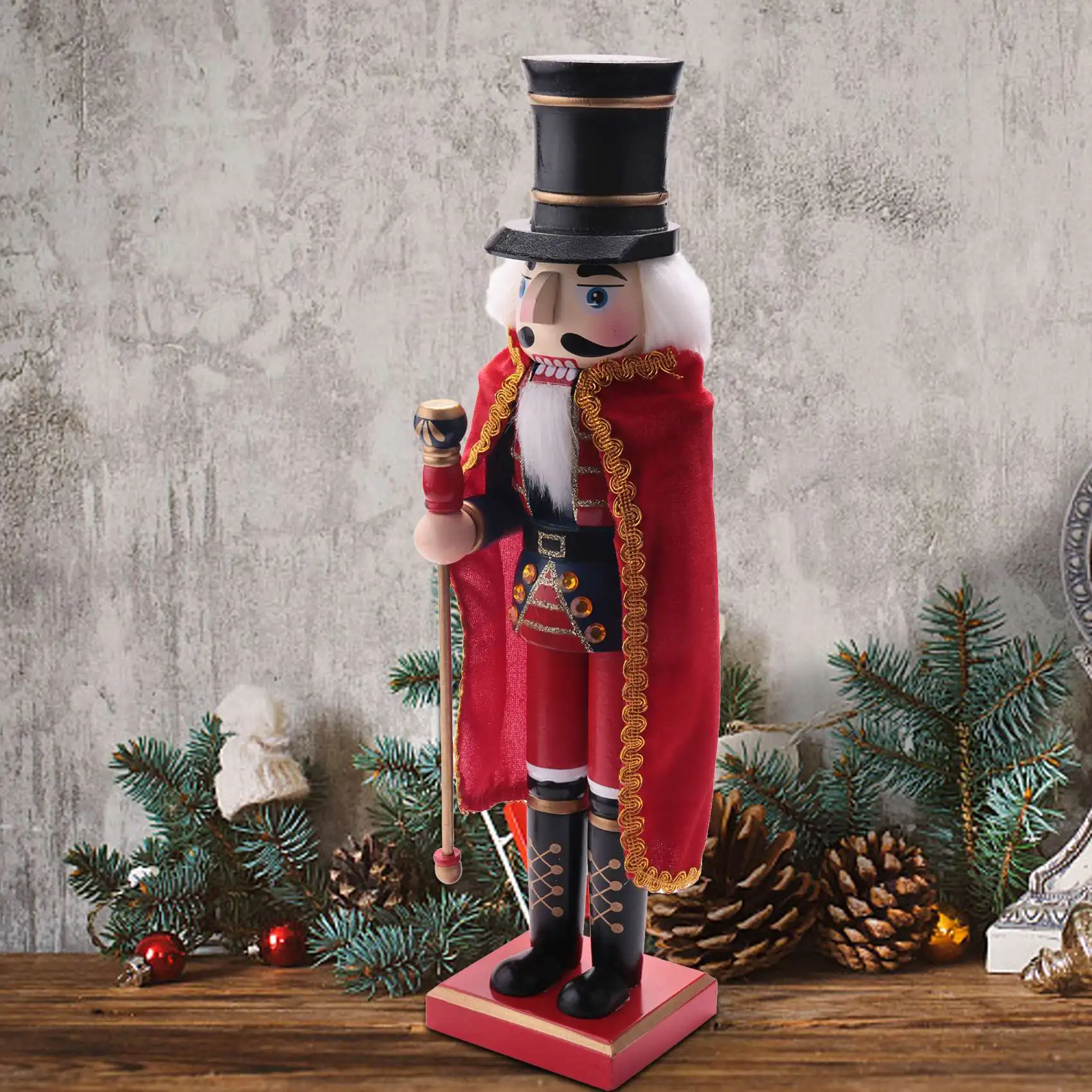 ABKO-38Cm Nutcracker Puppet Miniatures Christmas Gifts Living Room Table Decorations