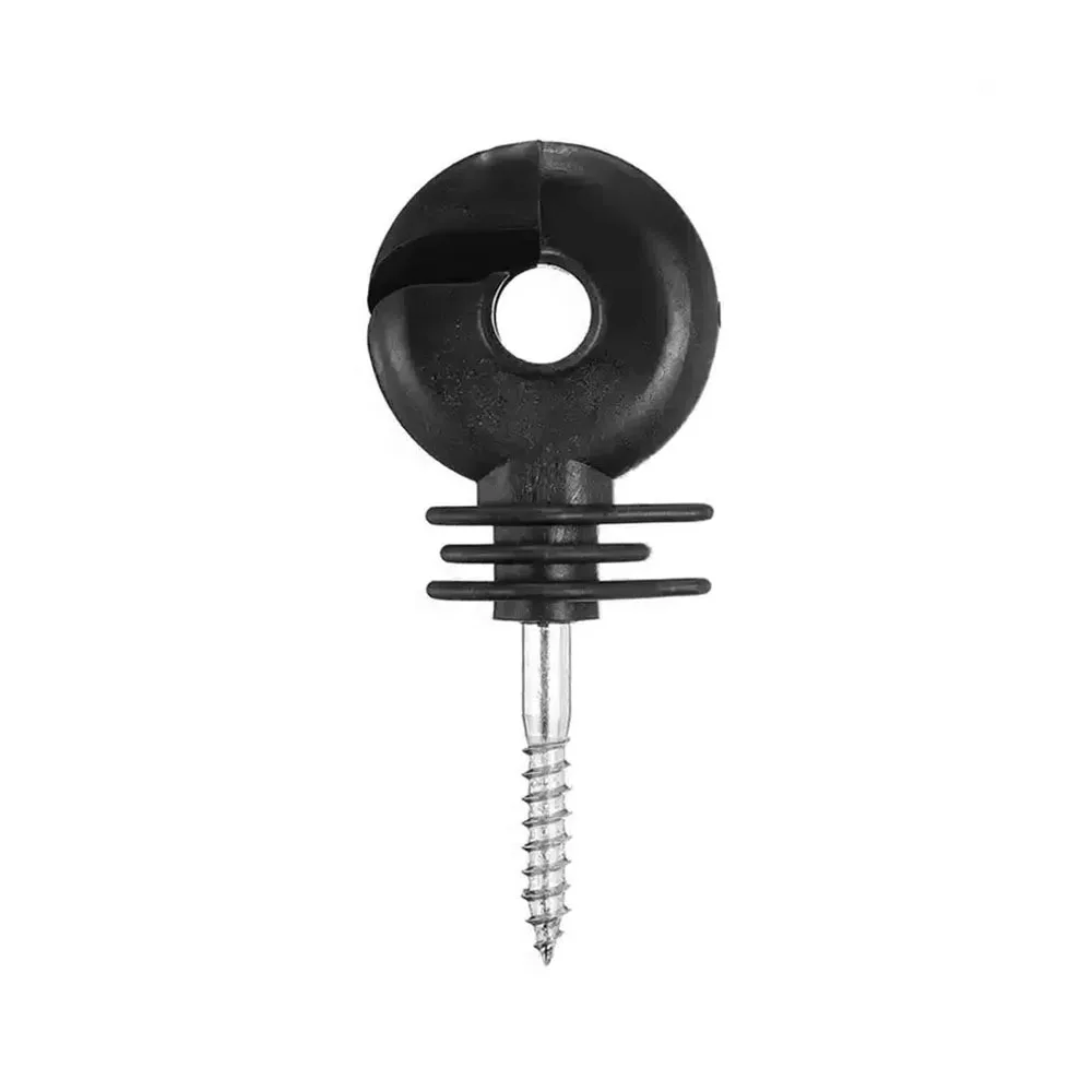 

100Pcs Screw-In Wood Post Screw Angled Slot Great Insulation Fence Ring Insulator Rainproof Sunproof Electric Fencing Insulators