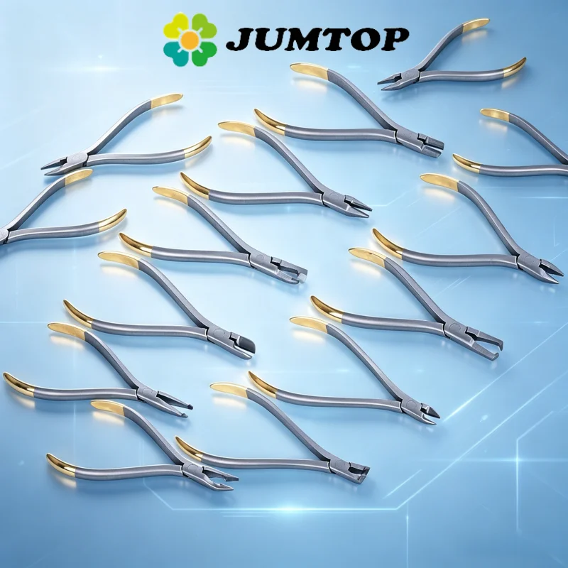 JUMTOP 18Pcs Dental Orthodontics Pliers Set Orthodontic Forceps End Cutter Plier Bracket Brace Remover Plier