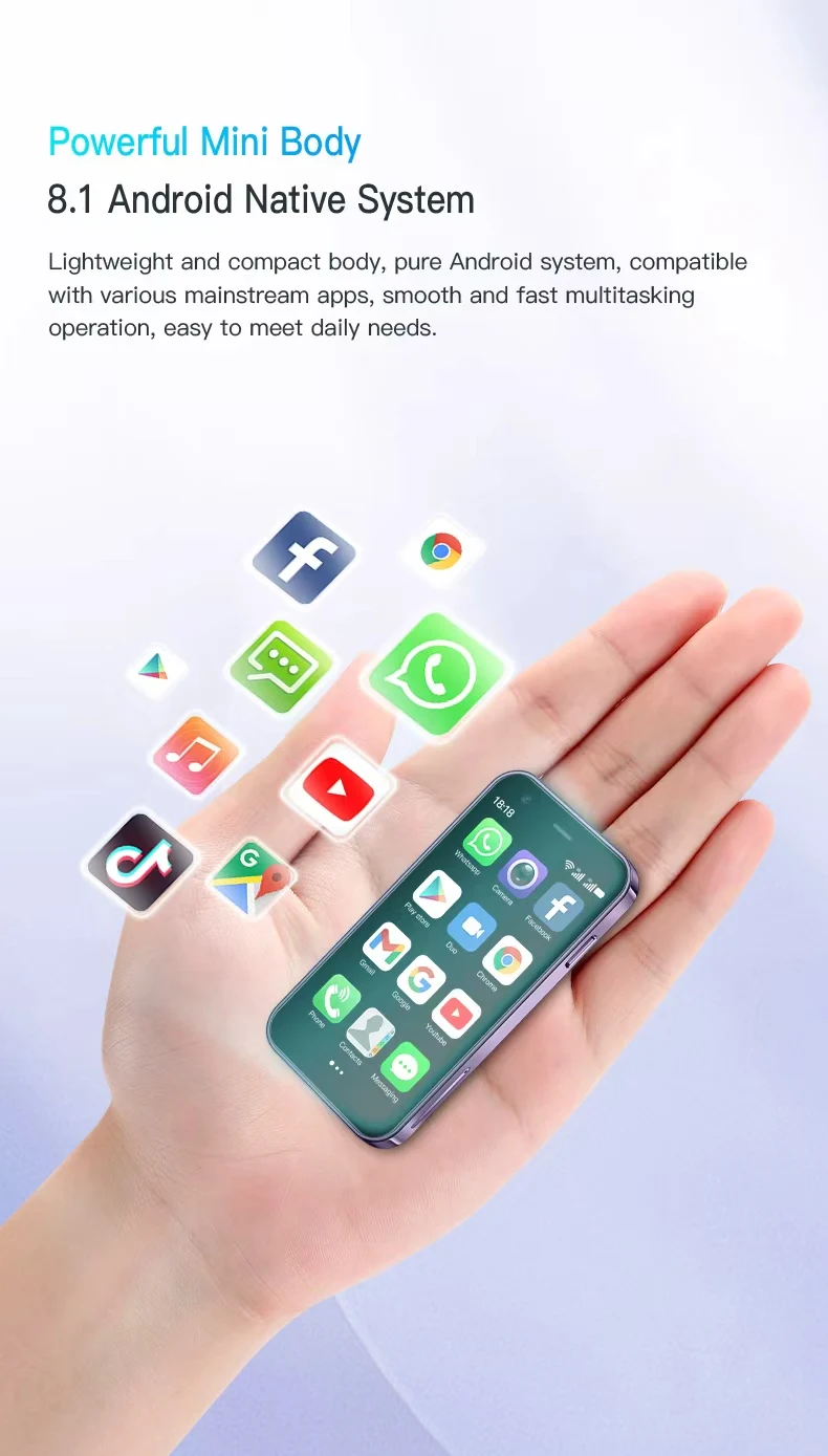 هاتف ذكي Mini24 Android، 3 بوصة، 3G، ثنائي الشريحة، وضع الاستعداد المزدوج، مدمج ومحمول، دعم GPS، الإصدار العالمي