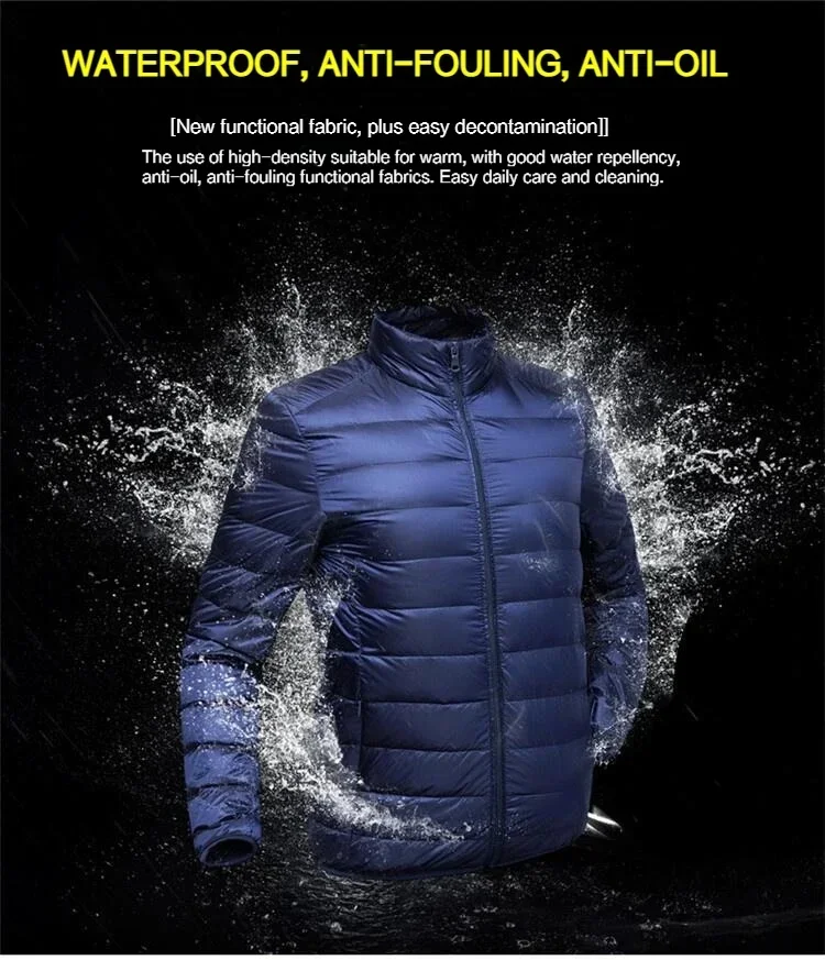 

Autumn Winter New Ultra Light White Duck Down Jacket Men Waterproof Casual Outdoor Portable Lightweight Male Padded Coats