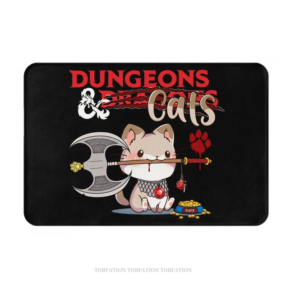 DND Game Anti-Slip Doormat Bath Mat Cats Balcony Carpet Entrance Door Rug Bedroom Decor