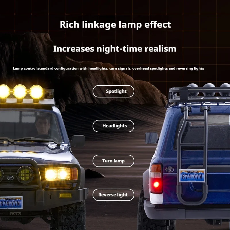 Fms New FCX10 Pro Toyota LC80 Simulation Off-Road Climbing Vehicle Officially Authorized High And Low Speed Remote Control