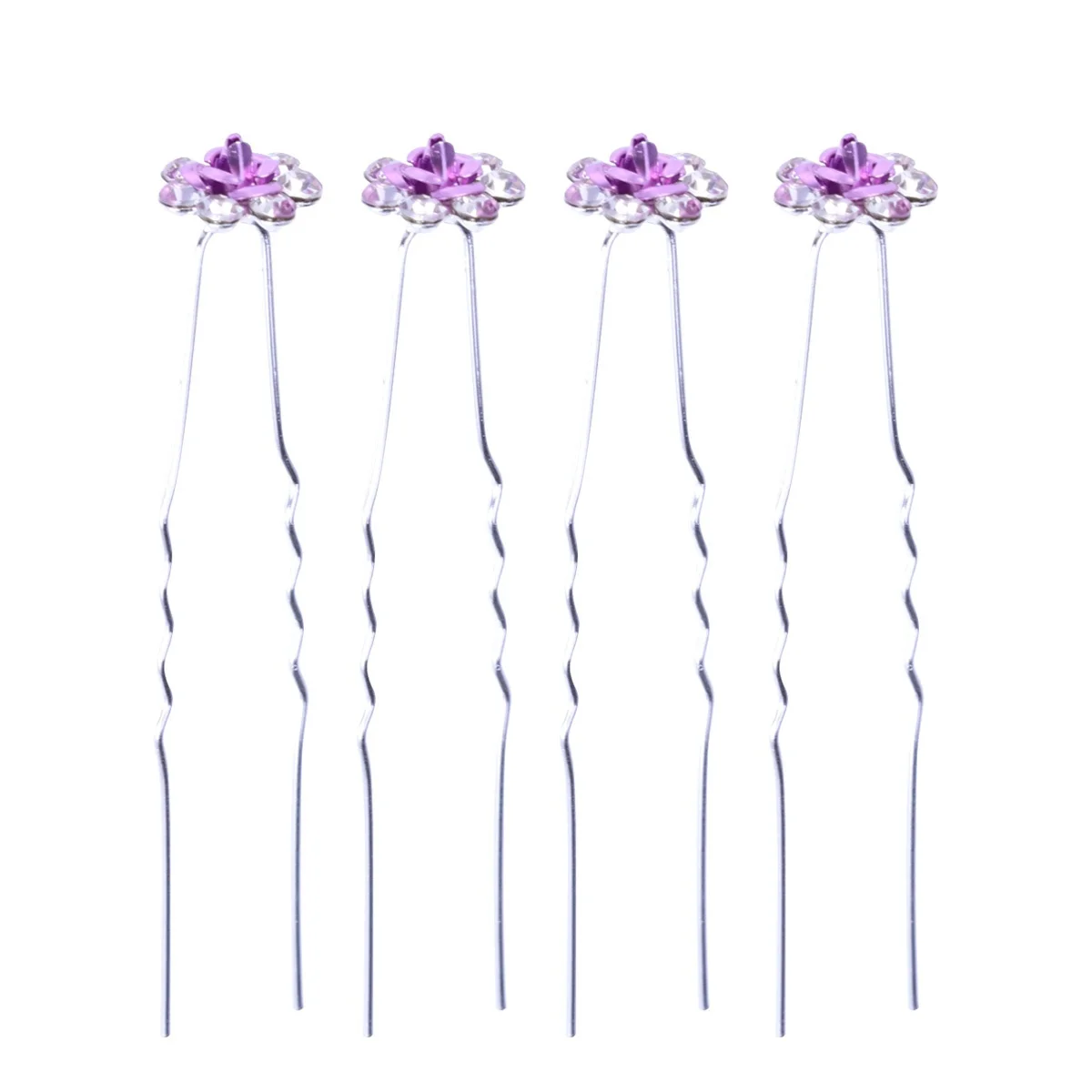 

20pcs Bridal Hair Stick Styling Sticks Flower Rhinestone Bridal Hairpin For Wedding Updo Women Hair Accessories Purple