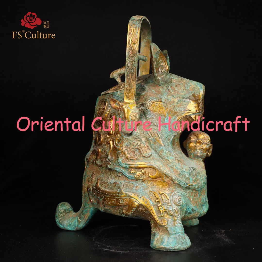 Ancient Chinese Traditional Antique Bronze Products Can Be Collected, Exquisite Ornaments,Wrong Gold, Tiger Devouring People, A