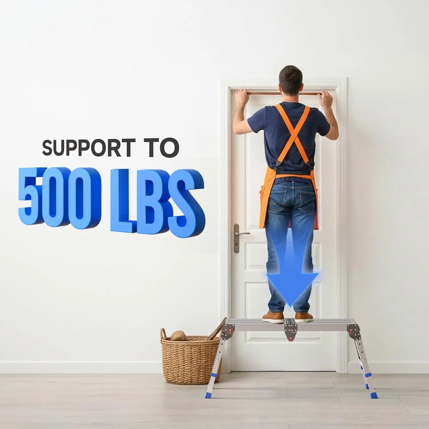 مقعد ألومنيوم بارتفاع قابل للتعديل للبالغين - منصة عمل خفيفة الوزن ومتينة ومحمولة قابلة للطي في الهواء الطلق #2