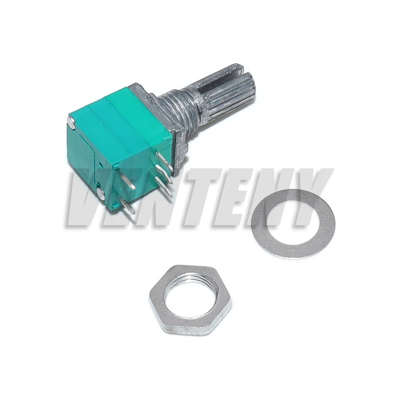 5 Stück RV097NS 5-PIN Potentiometer mit 15mm Schaft, verstärkter Dichtung und Schalter, 50K 100K 500K 5K 10K 20K B5K für Audioanwendungen
