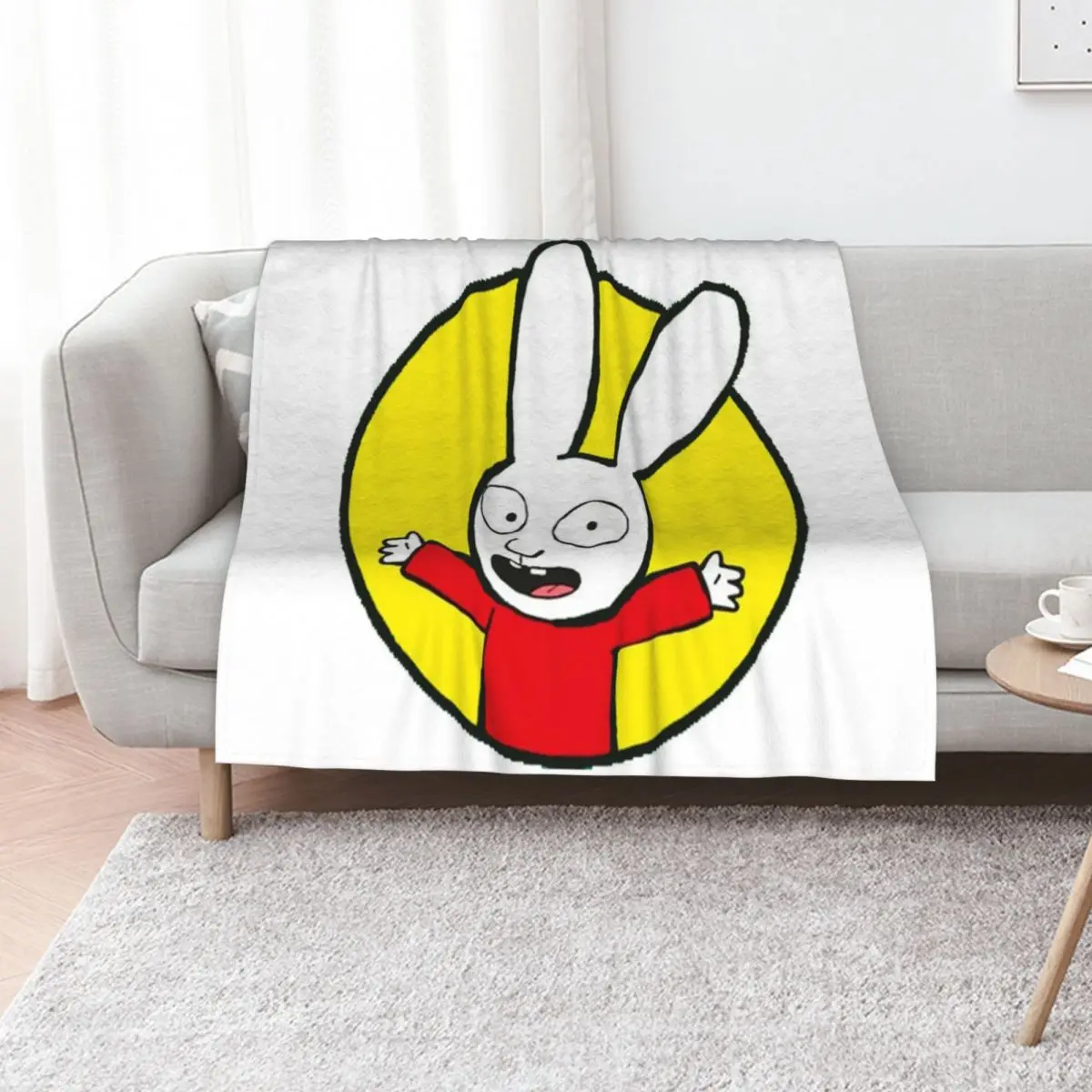 Simon The Rabbit Throw Blanket Moving Soft Big Nap Flannels Beautifuls decorative Blankets