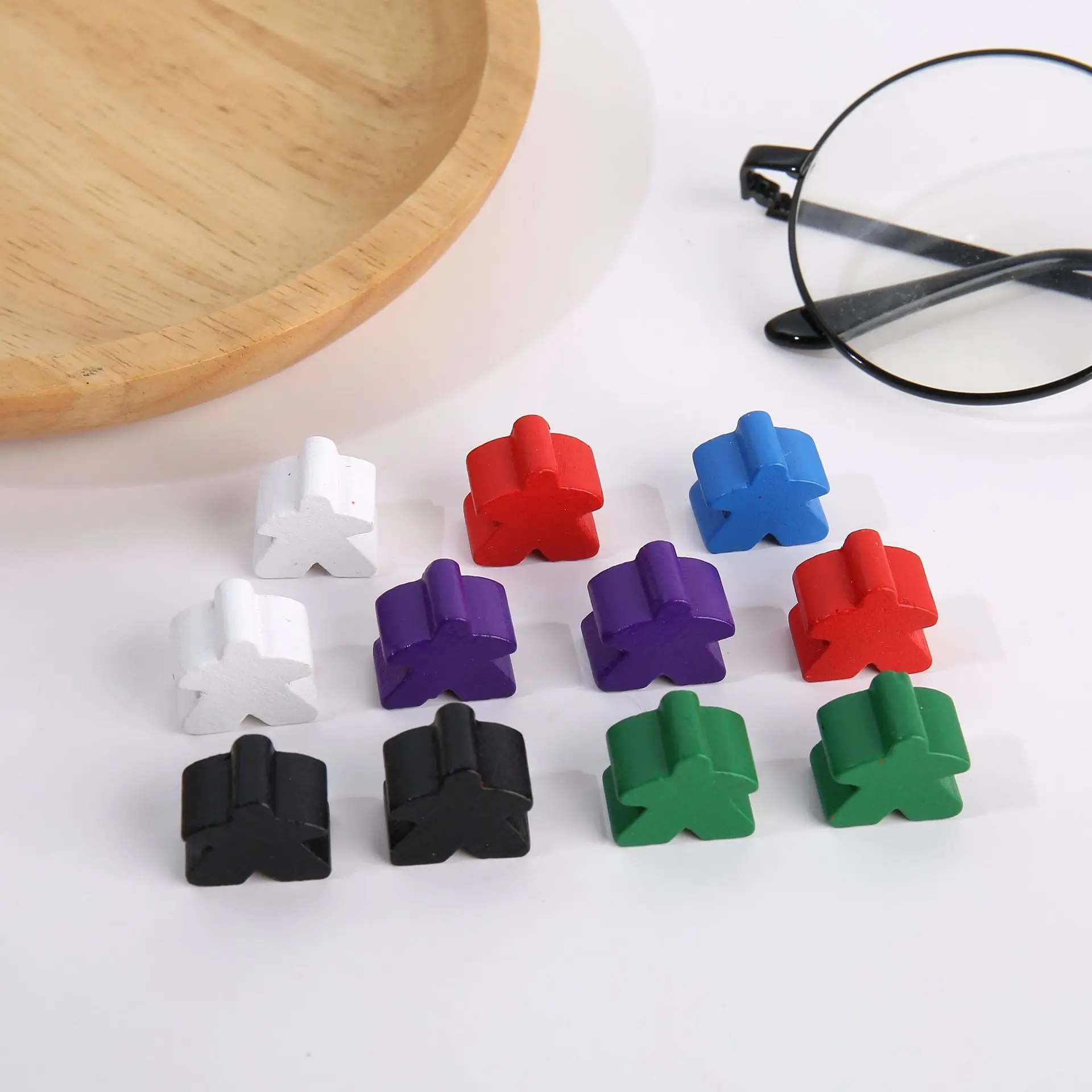 Petit jeton Meeples en bois, composants de jeu de société, pièces explorez ecs, accessoires de jeu de société, 16mm, 100 pièces par ensemble