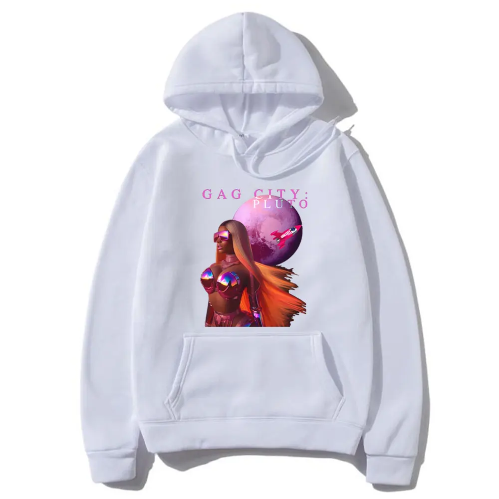 Nicki Minaj Gag City Pluto Graphic Print Hoodies Men Women Hip Hop Oversized Sportswear Male Fashion Vintage Hoodie Sweatshirt
