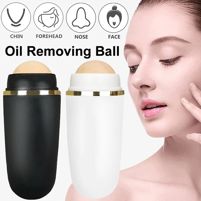 Face Oil Absorbing Roller Natural Volcanic Stone Massage Body Stick Facial Oil Blotting Tool Facial Pores Cleaning Oil Roller