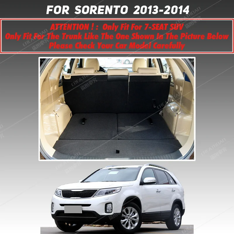 Car trunk mat for KIA Sorento five seat/Seven seats 2013 2014 cargo liner carpet interior accessories cover