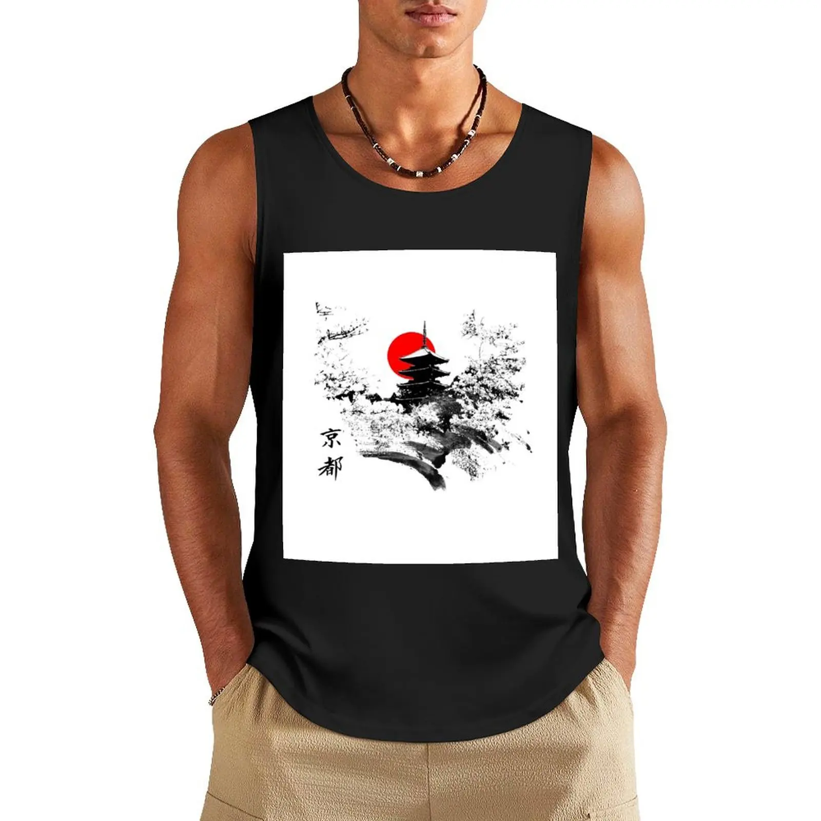 Kyoto Japan Old Capital Tank Top t-shirts for Men's gym men clothings