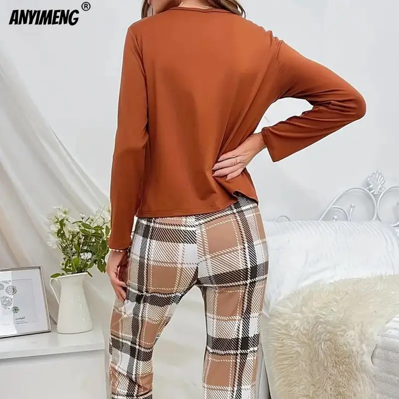 HOT Bears Spring Autumn Women Pajamas Set Long Sleeves Full Pants Pijama Milk Silk Sleepwear Casual Loungewear Girls Nightwear