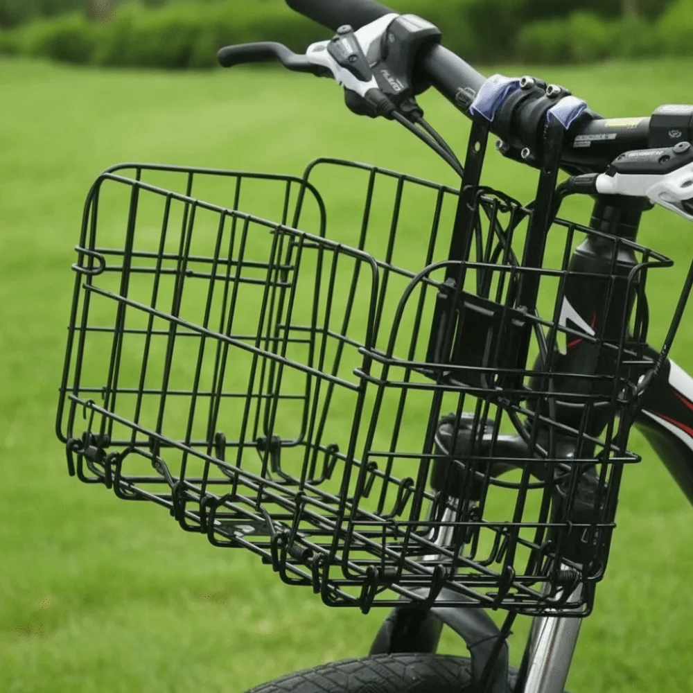 

Black Bicycle Hanging Basket Hollow Out Foldable Bike Front Basket Rear Carrier Bike Front Carrier Bike Carrier Bag