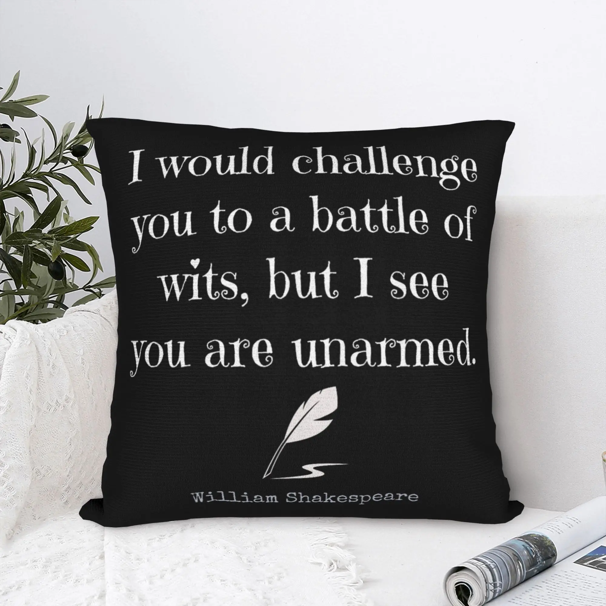 William Shakespeare Quote Hamlet Pillowcase Printed Fabric Cushion Cover English Literature Throw Pillow Case Cover Bed Zippered