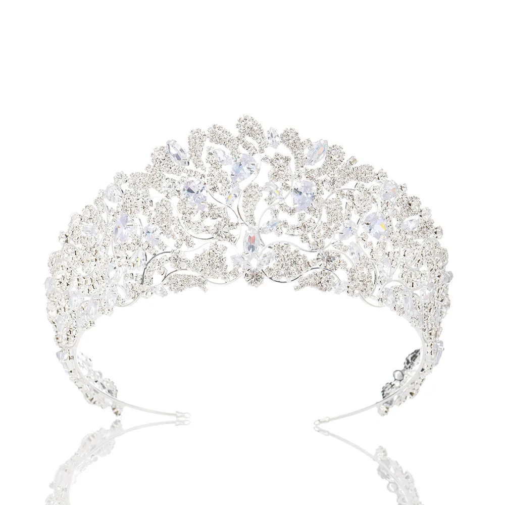 NiuShuya الزفاف إكسسوارات الشعر التيجان كريستال الزركون Headbands للعرائس النساء حفلة موسيقية مهرجان أغطية الرأس مجوهرات