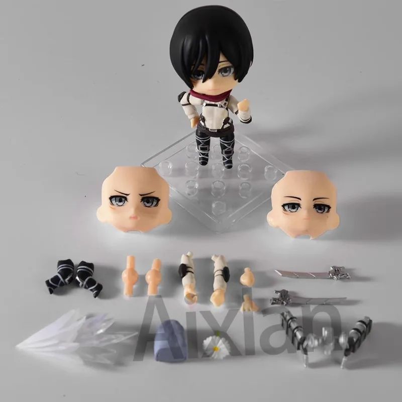 Aixlan#2001 Mikasa·Ackerman Figure 10CM Cute Edition Mikasa·Ackerman PVC Action Figure Amine Toy Gift Collectible Figurine