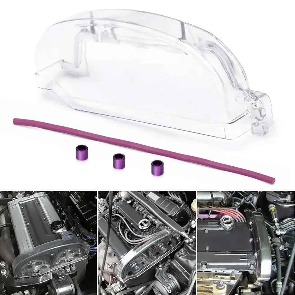 For 1987-1993 Mitsubishi Galant VR4 4G63 Motor Car Engine Gear Shell Clear Gear Cover Turbo Cam Pulley Case Timing Belt Cover