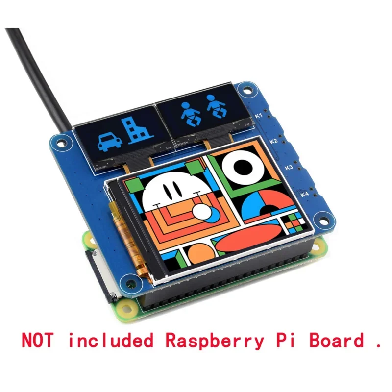 

2inch LCD Screen With 0.96inch OLED Display Module Extension HAT for RPi Raspberry Pi Zero 2 2W 3 Model B 4 5 Expansion Board