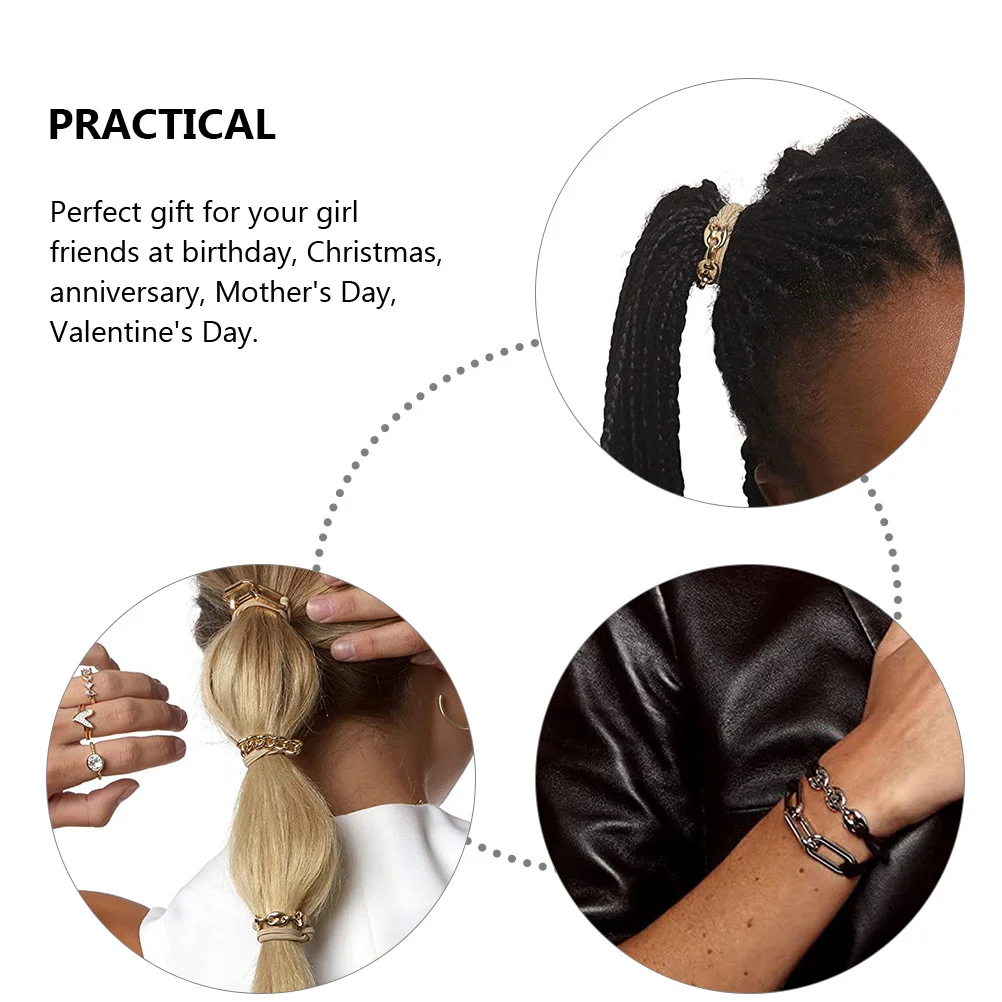 

6 шт., браслет, резинки для волос, эластичные браслеты для женщин, аксессуары для волос на запястье, модные держатели для хвоста, женские браслеты